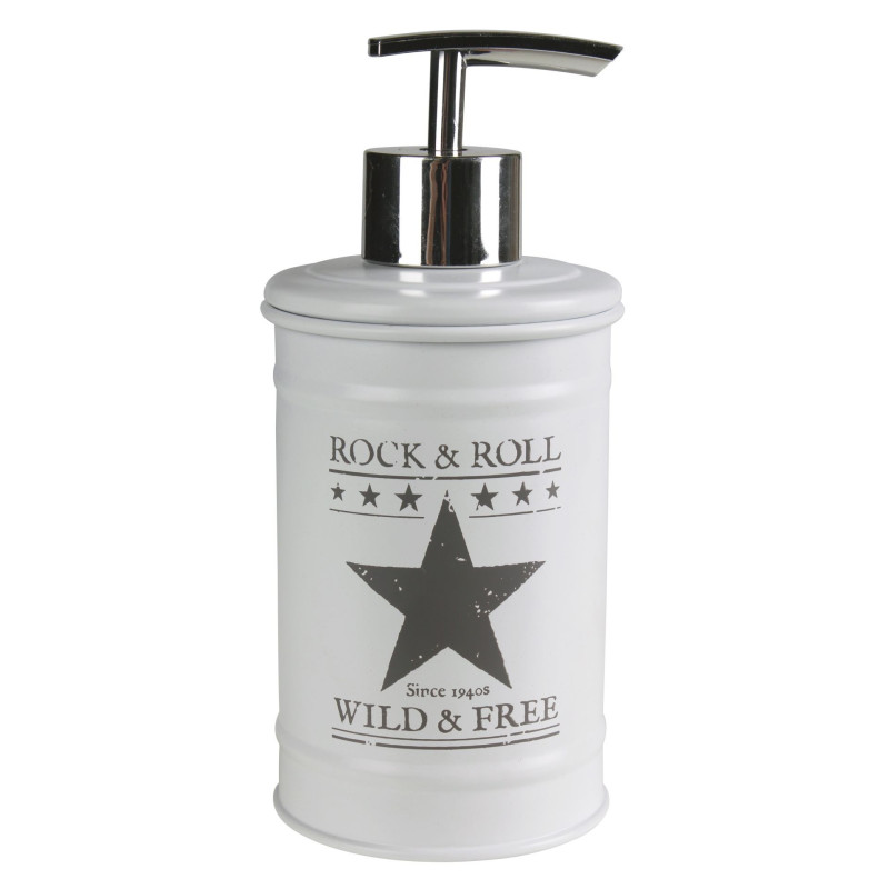 Dozownik ELVIS, śr.7,5cm, wys. 17cm, kol. biało-sz