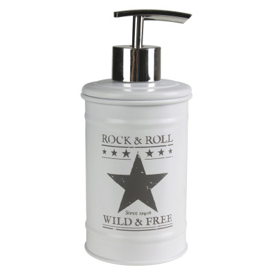 Dozownik ELVIS, śr.7,5cm, wys. 17cm, kol. biało-sz