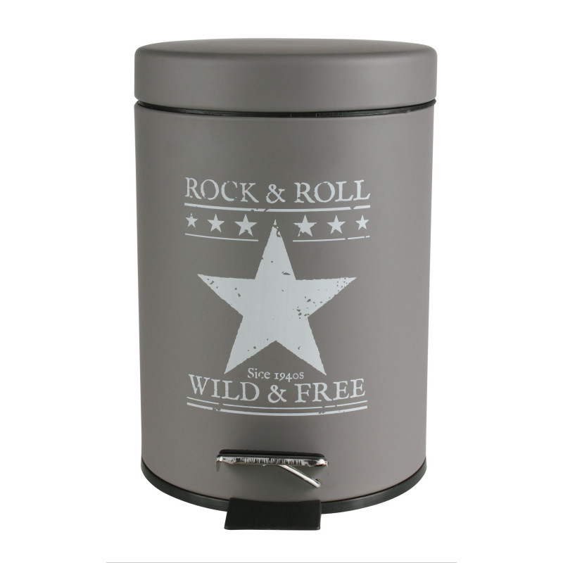 Kosz na śmieci ELVIS, 3L, 17x23x24cm, kol.szaro-bi