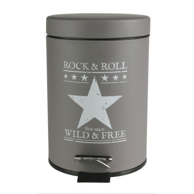 Kosz na śmieci ELVIS, 3L, 17x23x24cm, kol.szaro-bi