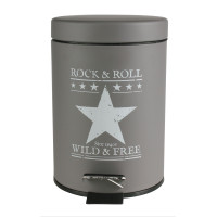 Kosz na śmieci ELVIS, 3L, 17x23x24cm, kol.szaro-bi