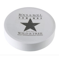 Mydelniczka ELVIS, 11x2,5cm, kol. biało-szary