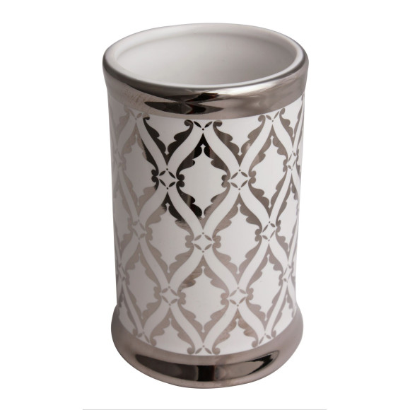 Kubek GLAZE, 7x7x10,5 cm, kol. srebrny