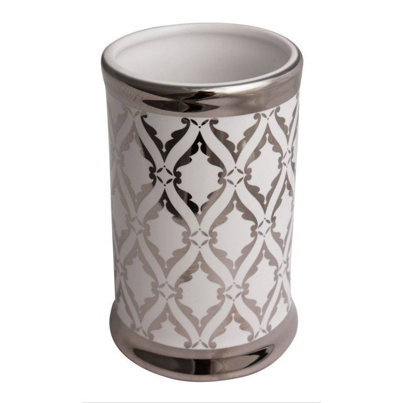 Kubek GLAZE, 7x7x10,5 cm, kol. srebrny