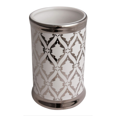 Kubek GLAZE, 7x7x10,5 cm, kol. srebrny