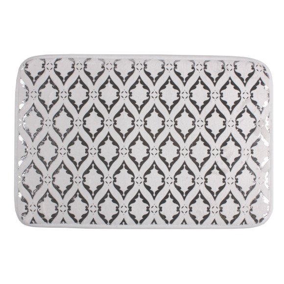 Mata łazienkowa GLAZE, 40x60 cm,kol.biało-srebrny