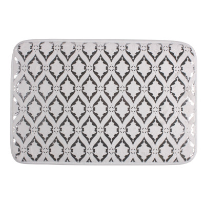 Mata łazienkowa GLAZE, 40x60 cm,kol.biało-srebrny