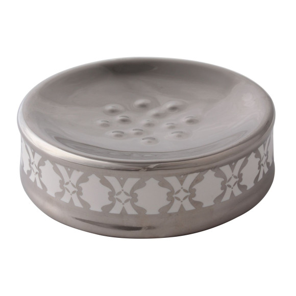 Mydelniczka GLAZE, 10x10x3 cm, kol. srebrny