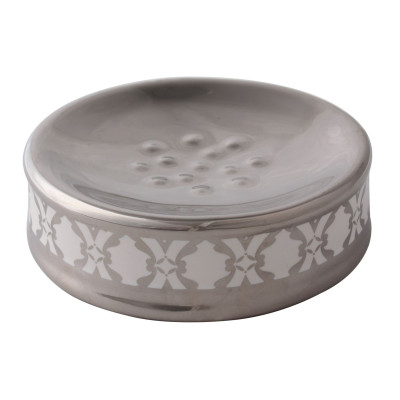 Mydelniczka GLAZE, 10x10x3 cm, kol. srebrny