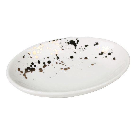 Mydelniczka SKYLIGHT, 13x9x2,5 cm, kol.biało-złoty