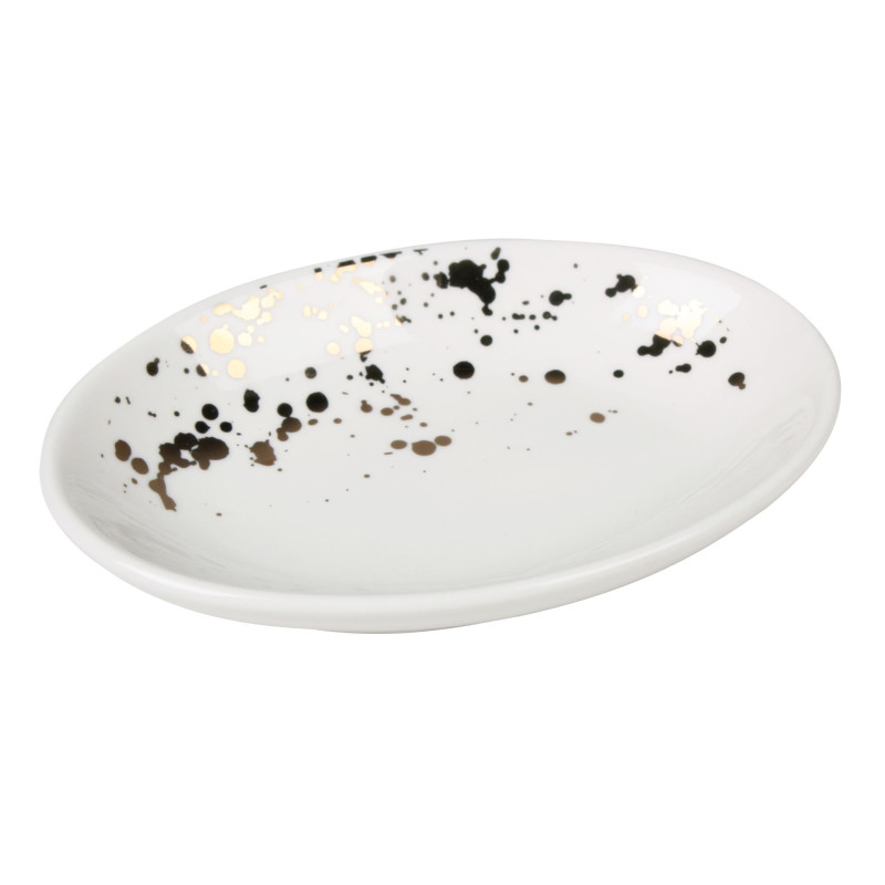 Mydelniczka SKYLIGHT, 13x9x2,5 cm, kol.biało-złoty