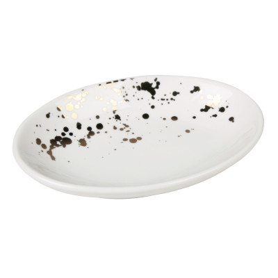 Mydelniczka SKYLIGHT, 13x9x2,5 cm, kol.biało-złoty