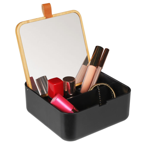 Lustro łazienkowe KLOG, 14x14x6cm, kol.czarny