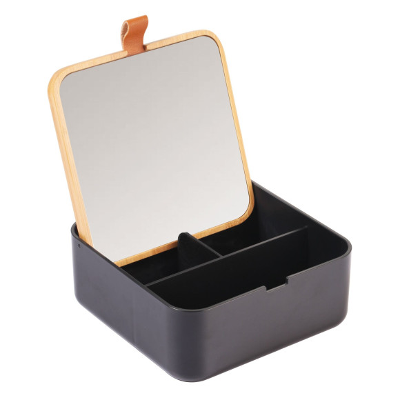 Lustro łazienkowe KLOG, 14x14x6cm, kol.czarny