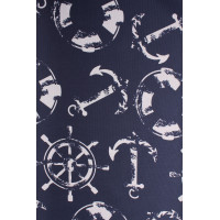 Tk. drukowana SAILOR szer 160 cm, kol granatowy