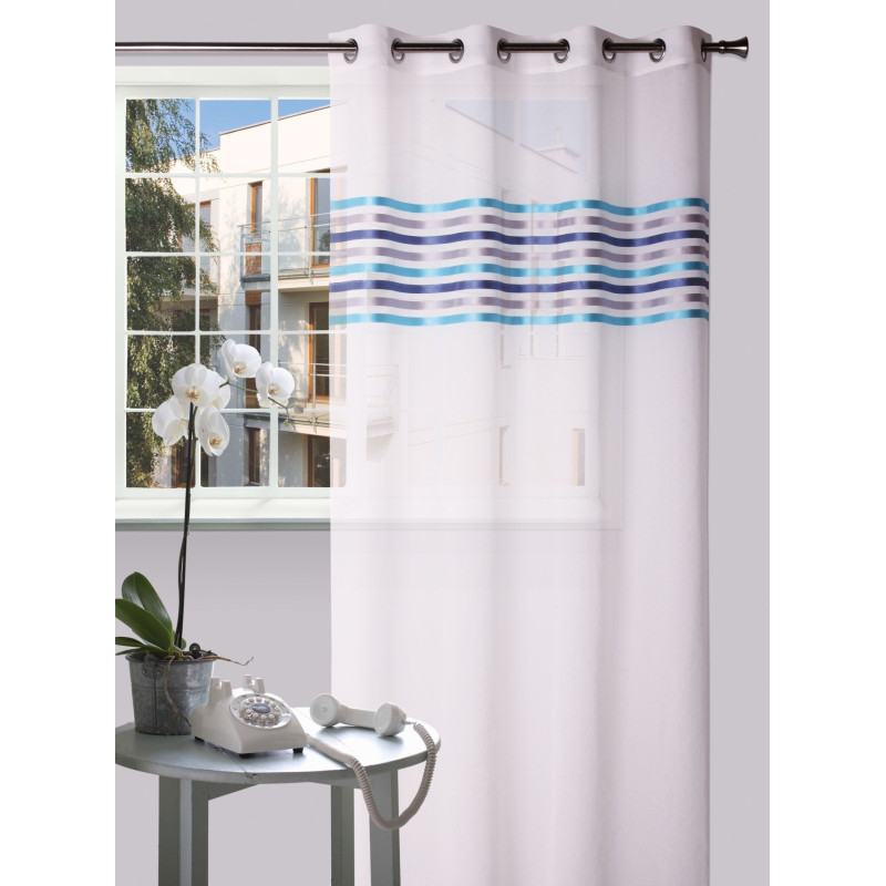 Firanka z kółkami FRESH 140/245cm kol. niebieski