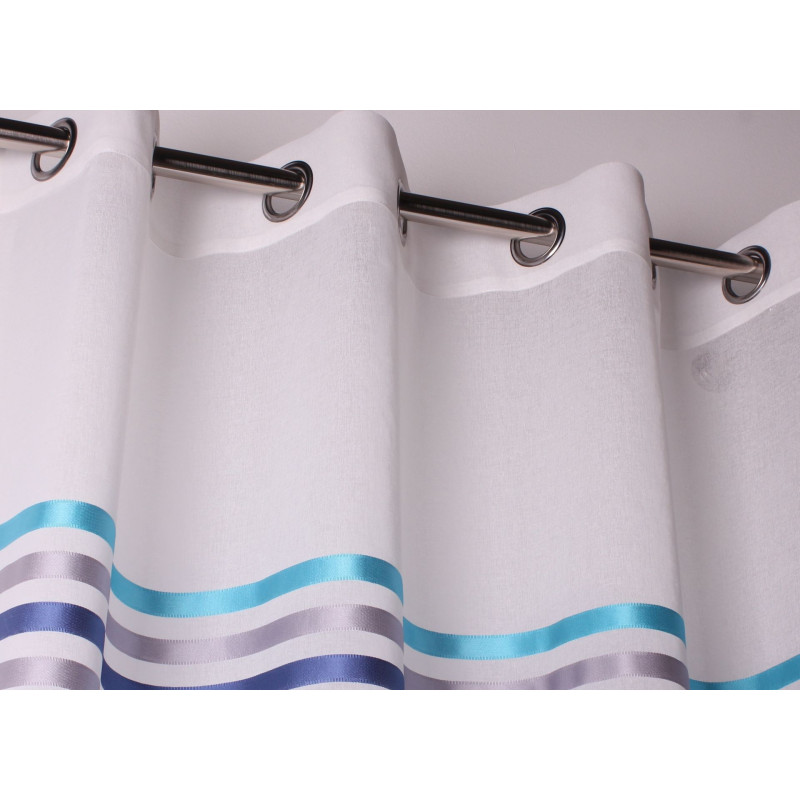 Firanka z kółkami FRESH 140/245cm kol. niebieski