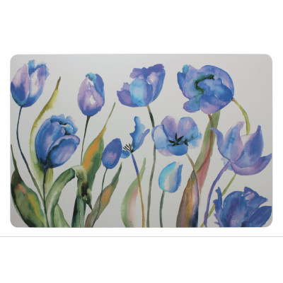Podkładka TULIPANY, 43,5x28,5 cm, kol. niebieski