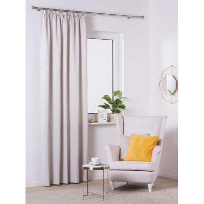 Zasłona z taśmą YORK 140x260 cm, kol. jasnoszary