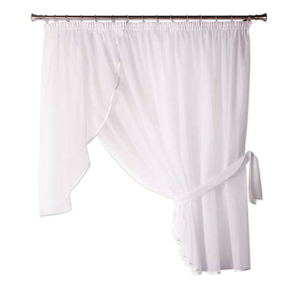 Firanka z taśmą ALINA 290/160 cm kol biały