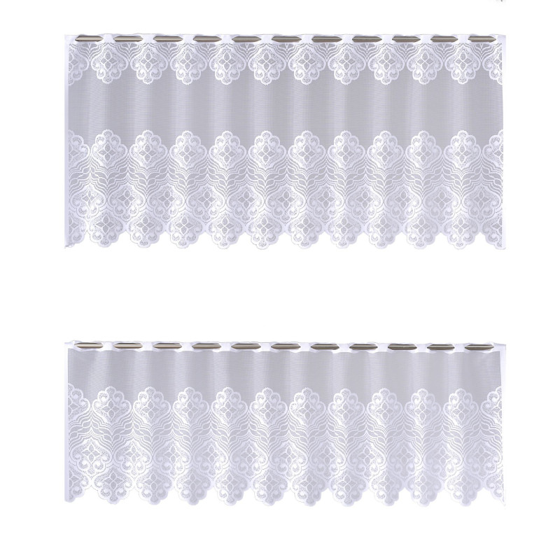 Komplet zazdrostek GIS, 45x150 i 60x150 cm,k.biały