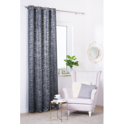 Zasłona PLATA z kółkami 140x260 cm kol. antracyt