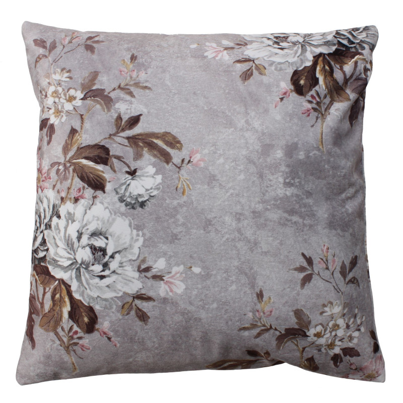 Poszewka PEONY 45x45cm, kol. szary