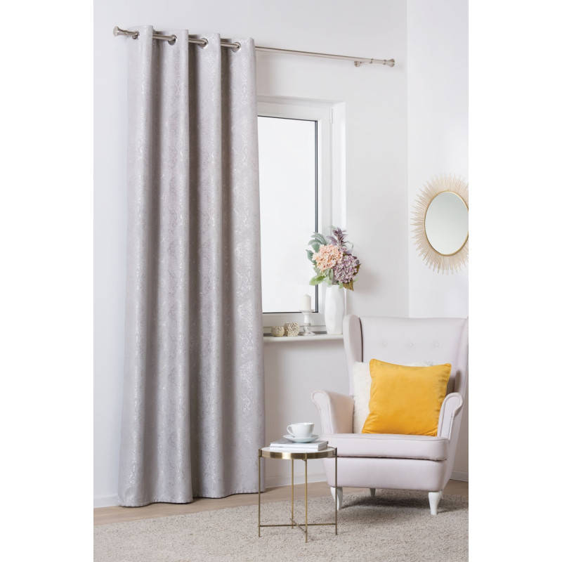 Zasłona z kółkami EDEL 140/260 cm, kol. jasnoszary