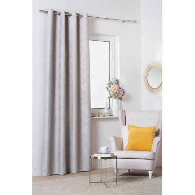 Zasłona z kółkami EDEL 140/260 cm, kol. jasnoszary