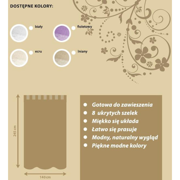 Fir z patkami ukryt VERSO 140/245cm kol biały