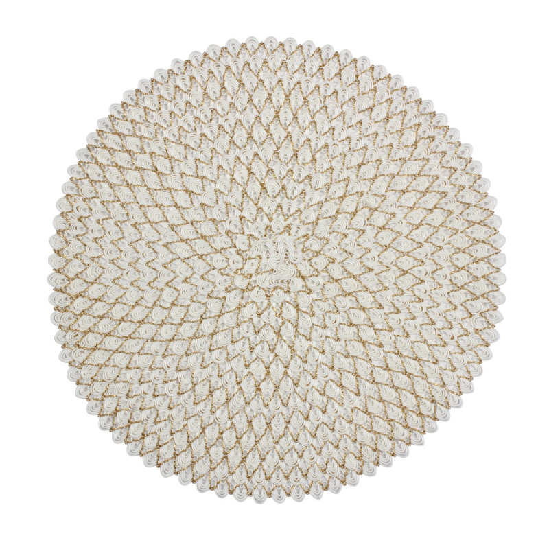 podkładka VIENNA, śr. 36,5 cm, kol. kremowo-złoty