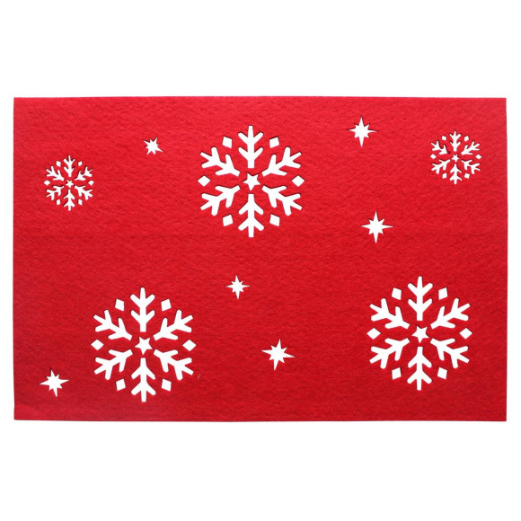 podkładka filcowa ŚNIEG, 45x30 cm, kol. czerwony