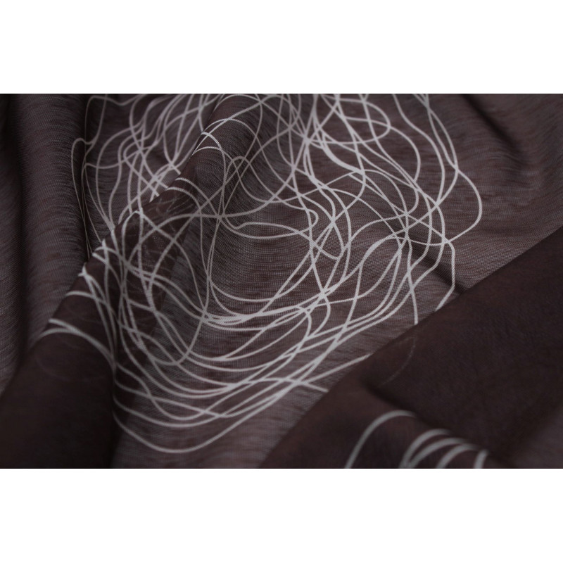 Firanka z patk NEBRASKA145/245cm czekolada/szary