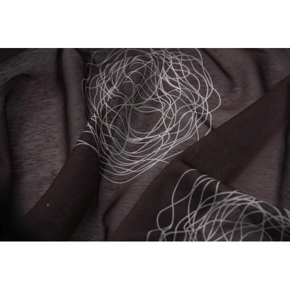 Firanka z patk NEBRASKA145/245cm czekolada/szary