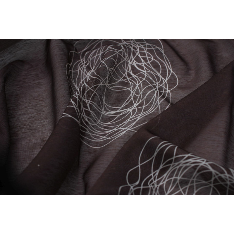 Firanka z patk NEBRASKA145/245cm czekolada/szary