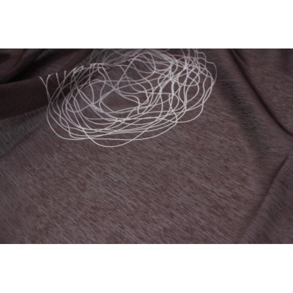 Firanka z patk NEBRASKA145/245cm czekolada/szary