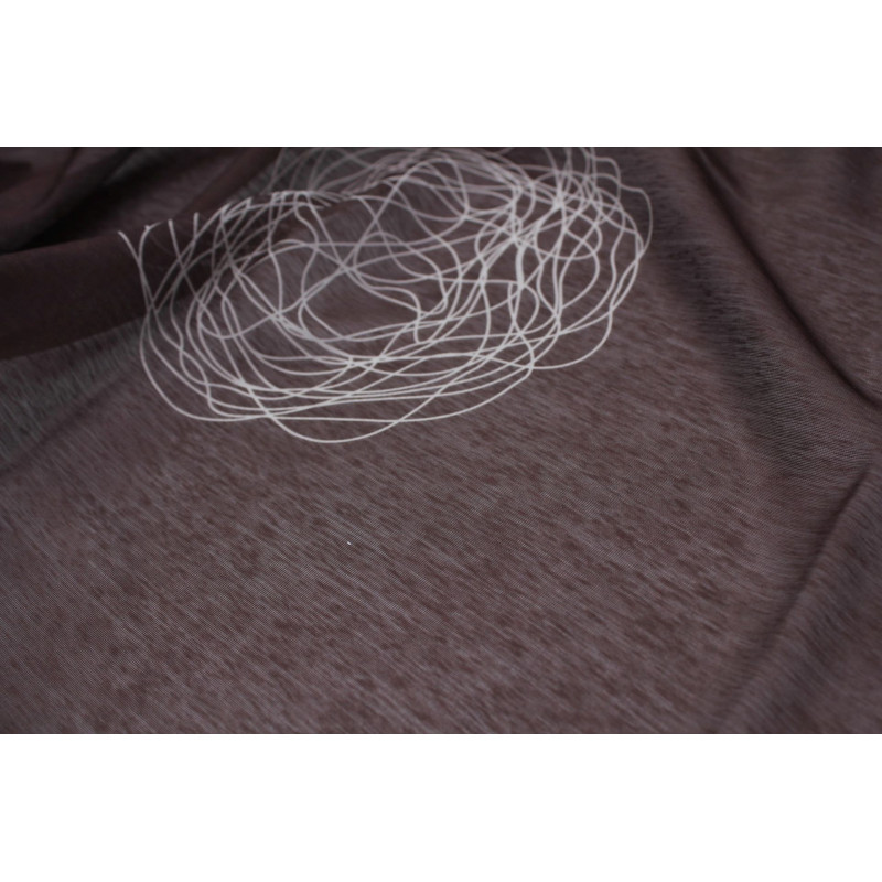 Firanka z patk NEBRASKA145/245cm czekolada/szary