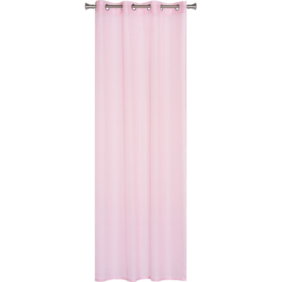 Firana z kółkami SOFIA 140x260 cm, kol pudrowy róż