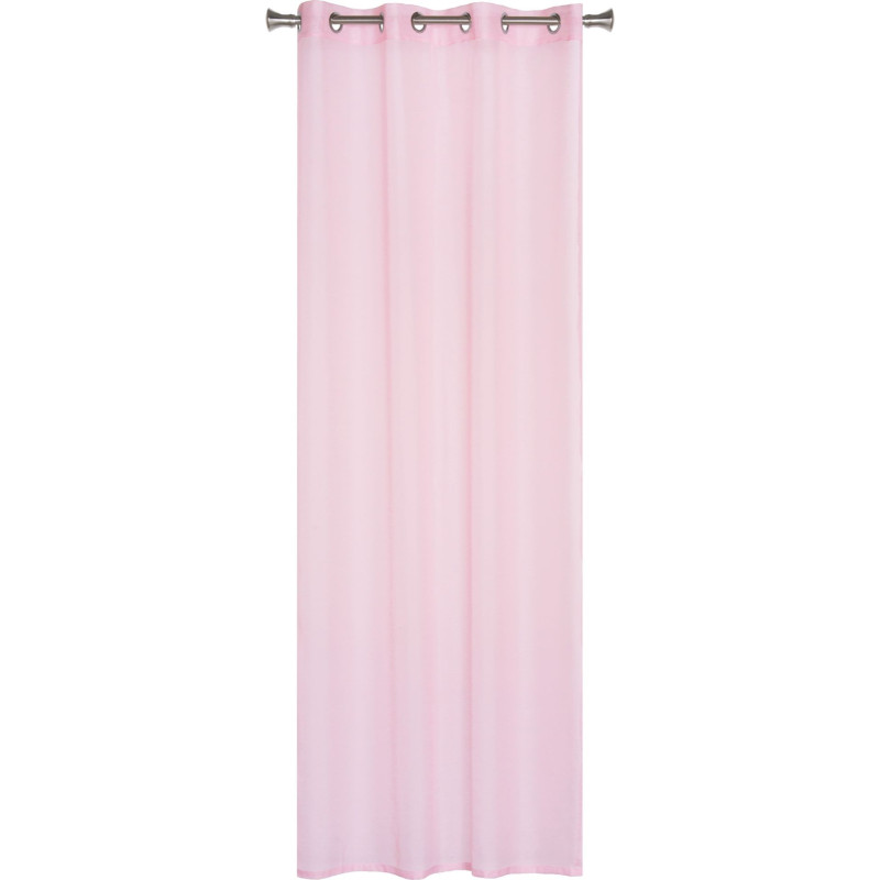 Firana z kółkami SOFIA 140x260 cm, kol pudrowy róż
