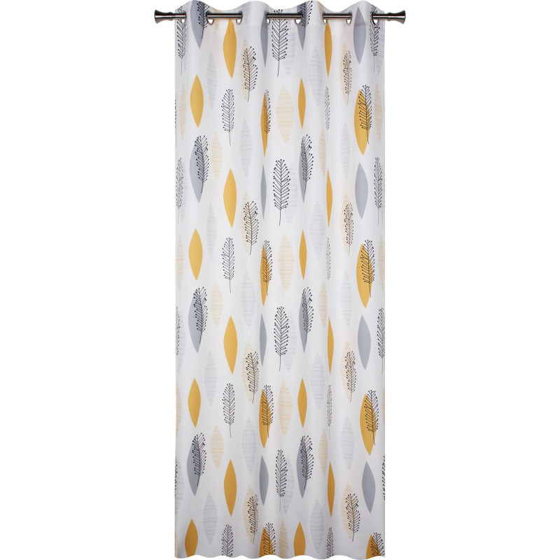 Zasł. z kółkami ACOMA 140x260 kol.szary/musztarda