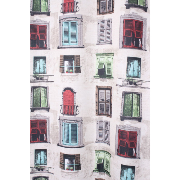 Zasł z kółkami OKNA140x245 kol czerw-niebie-zielon