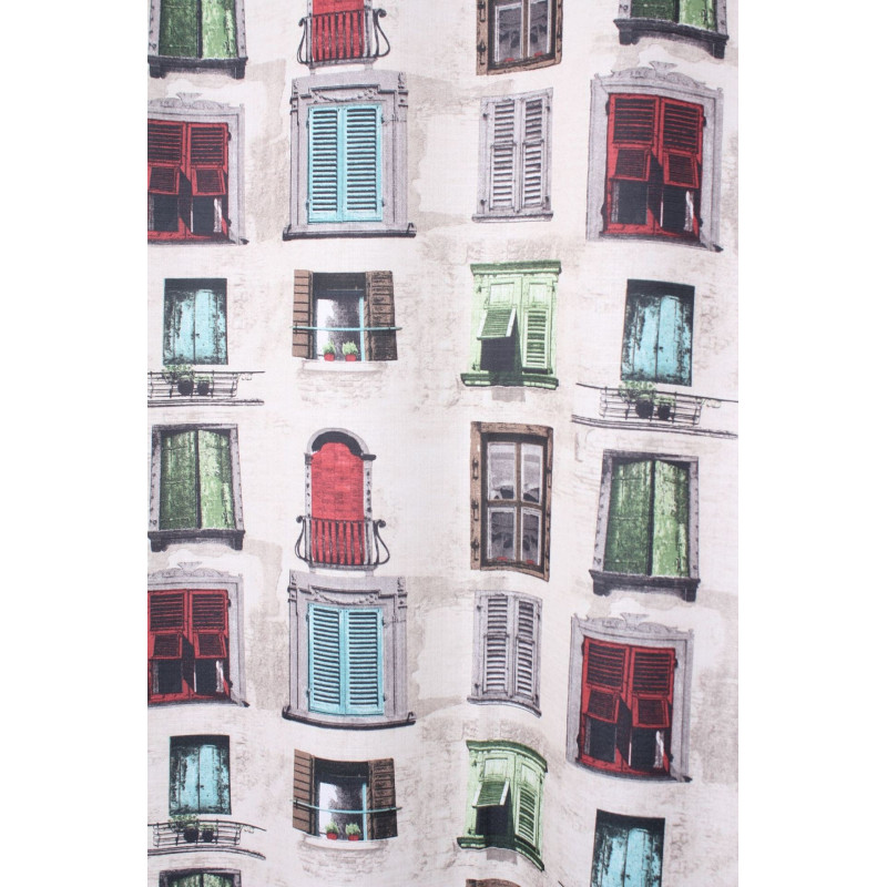 Zasł z kółkami OKNA140x245 kol czerw-niebie-zielon