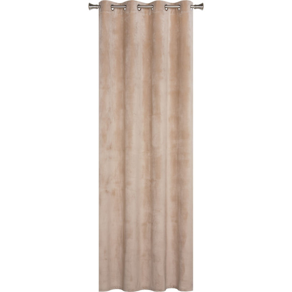Zasłona z kółkami VELVET 140x260 cm, kol. beżowy