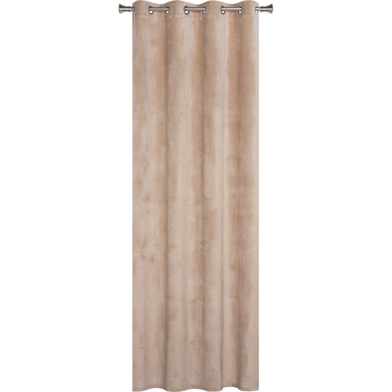 Zasłona z kółkami VELVET 140x260 cm, kol. beżowy