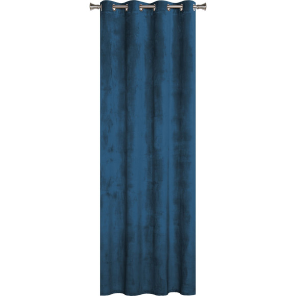 Zasłona z kółkami VELVET 140x260cm, kol. morski
