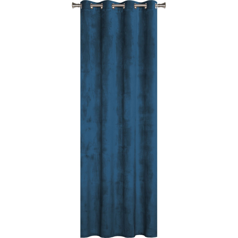 Zasłona z kółkami VELVET 140x260cm, kol. morski