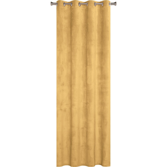 Zasłona z kółkami VELVET 140x260cm, kol. muszardow