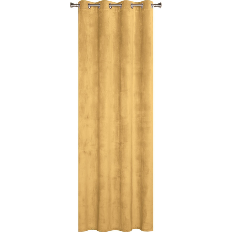 Zasłona z kółkami VELVET 140x260cm, kol. muszardow