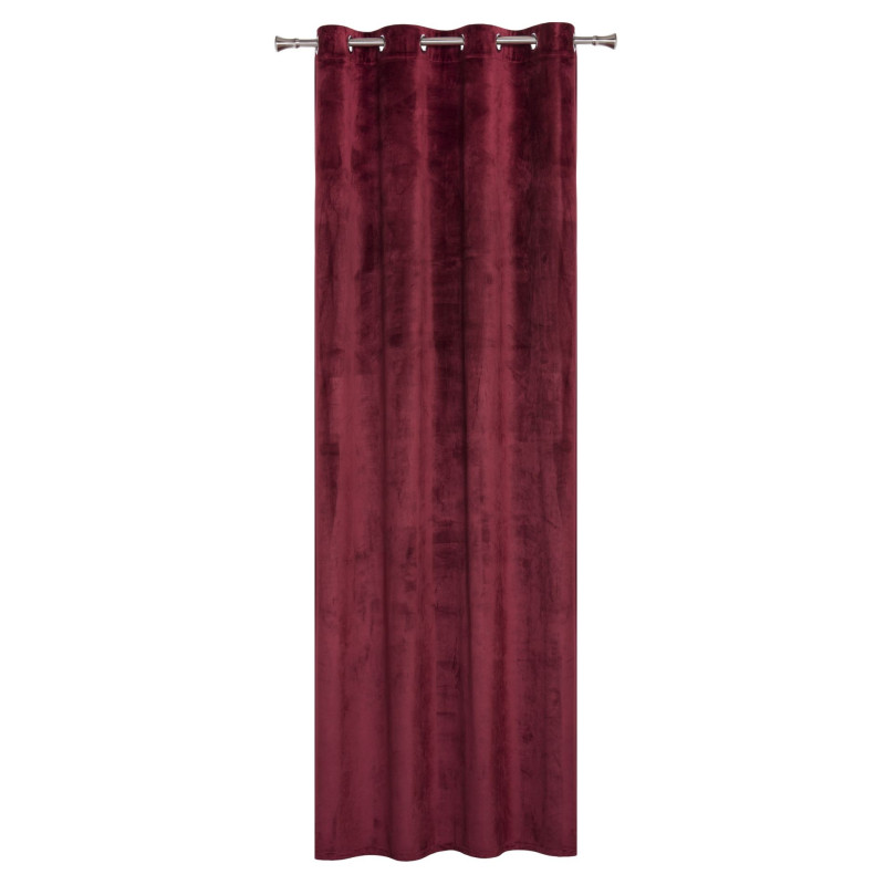 Zasłona z kółkami VELVET 140x260 cm, kol. rubinowy