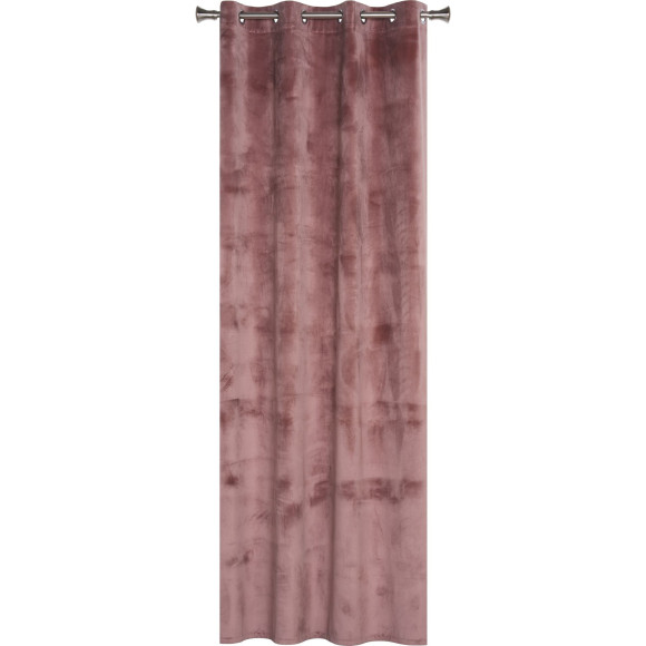 Zasłona z kółkami VELVET 140x260 cm, kol. wrzosowy